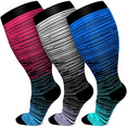 thumbnail image 1 of 3 Pairs Plus Size Compression Socks for Women Men 20-30 mmHg Circulation Support Recovery, Extra Large Socks for Nurses, Running, Athletic, Cycling (2XL), 1 of 6