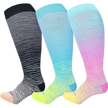 Shinymoon Kids Compression Socks - 8 Pairs 15-20 MmHg Knee Length Calf Stockings For Boys & Girls (Black)