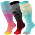 thumbnail image 1 of 3 Pairs Plus Size Copper Compression Socks for Women & Men Circulation 20-30 mmHg - Better Blood Flow, Swelling , Best Support for Medical, Running, Nursing, 1 of 7