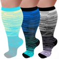 thumbnail image 1 of 3 Pairs Plus Size Copper Compression Socks for Women & Men Circulation 20-30 mmHg - Better Blood Flow, Swelling , Best Support for Medical, Running, Nursing, 1 of 7