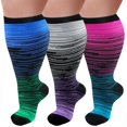 thumbnail image 1 of 3 Pairs Plus Size Copper Compression Socks for Women & Men Circulation 20-30 mmHg - Better Blood Flow, Swelling , Best Support for Medical, Running, Nursing, 1 of 7