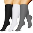 thumbnail image 1 of 3 Pairs Plus Size Copper Compression Socks for Women & Men Circulation 20-30 mmHg - Better Blood Flow, Swelling , Best Support for Medical, Running, Nursing, 1 of 6