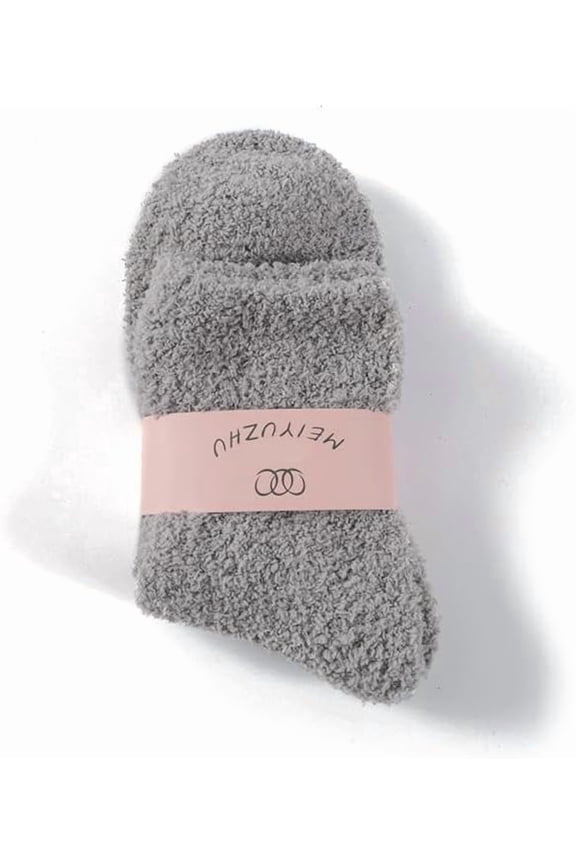 3 Pairs Polyester Fur Knitting Socks Winter Warm Thermal Socks Slate Gray 250x70mm DIY