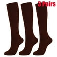 thumbnail image 1 of 3 Pairs Pressure Compression Socks Leg Support Stretch Compression Socks Knee High Stockings Socks for Men Women, Helps Circulation, Anti Fatigue Pain Relief, 1 of 10