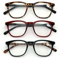 thumbnail image 1 of 3 Pairs Reading Glasses Men or Women Black Tortoise Maroon Reader Spring Hinge, 1 of 3