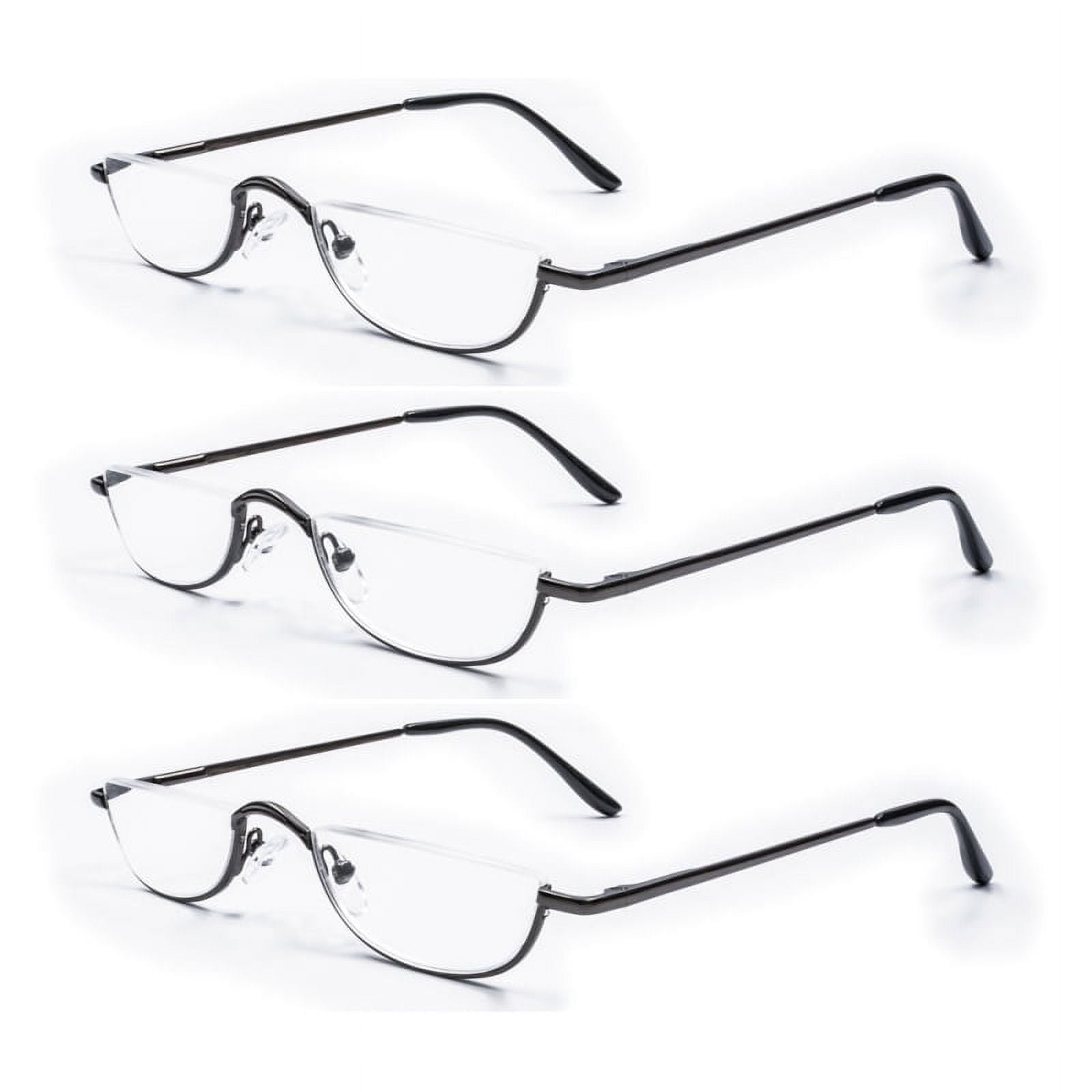 Walmart 3 Pairs Semi Rimless Half Moon Reading Glasses With Spring Hinges For Menwomen 1999