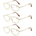 thumbnail image 1 of 3 Pairs Reading Glasses Vintage Metal Business Mens Womens Readers, 1 of 4