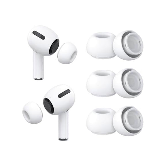 3 Pairs Replacement Ear Tips for Airpods Pro 2nd and Airpods Pro 1st with Noise Reduction Hole & Built-in Dust Guard, Soft Silicone Ear Tips for Airpods Pro and Fit in The