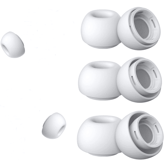 3 Pairs of Replacement Ear Tips Compatible with AirPods Pro and AirPods Pro (2nd Generation) Silicone Ear Tips with Noise-Canceling Hole (S/M/L)