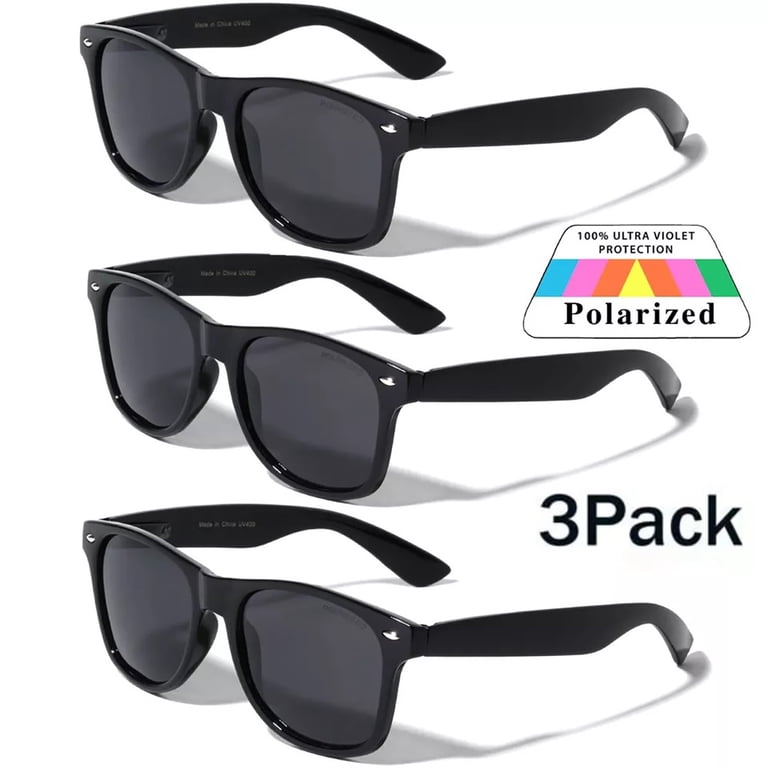 Unisex Polarized Sunglasses 3 Pack UV400 Classic Retro Style for Outdoor Activit 3-Pack Trendy Vintage Square Outdoor Polarized Sunglasses  main image 4
