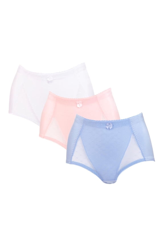 3 Pairs: Rhonda Shear Pin-Up Lace Full-Coverage Control Briefs - 472471F1F483