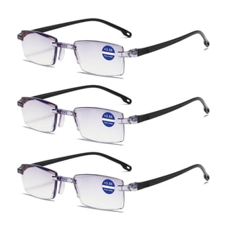 Oval Reading Glasses Blue Light Blocking Metal Frame 3 Pack 3 Pack Men Women HD Small Oval Reading Glasses Metal  main image 2