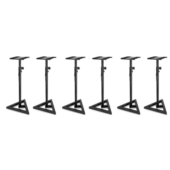 3 Pairs Rockville RVSM1 Near-Field Studio Monitor Stands w/ Adjustable Height