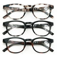 thumbnail image 1 of 3 Pairs Round Keyhole Reading Glasses for Men & Women – Spring Hinge, Clear Lens Readers, Lightweight Comfort +1.25, 1 of 4