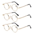 thumbnail image 1 of 3 Pairs Round Reading Glasses Round Womens Mens Blue Light Blocking Readers, 1 of 5