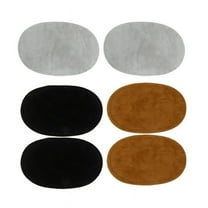 3 Pairs Sew On Suede Oval Elbow Knee Patches for Sweater Repair Crafts Black Grey Light Tan