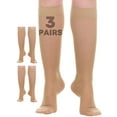 thumbnail image 1 of (3 Pairs) Sheer Graduated Women Compression Stockings 20-30mmHg Beige, 2X-Large, 1 of 6