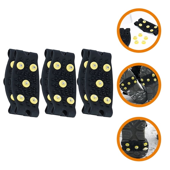 WEAVILUX Shoe Crampons Tpe Black For Shoes Spikes For Shoes 3Pairs