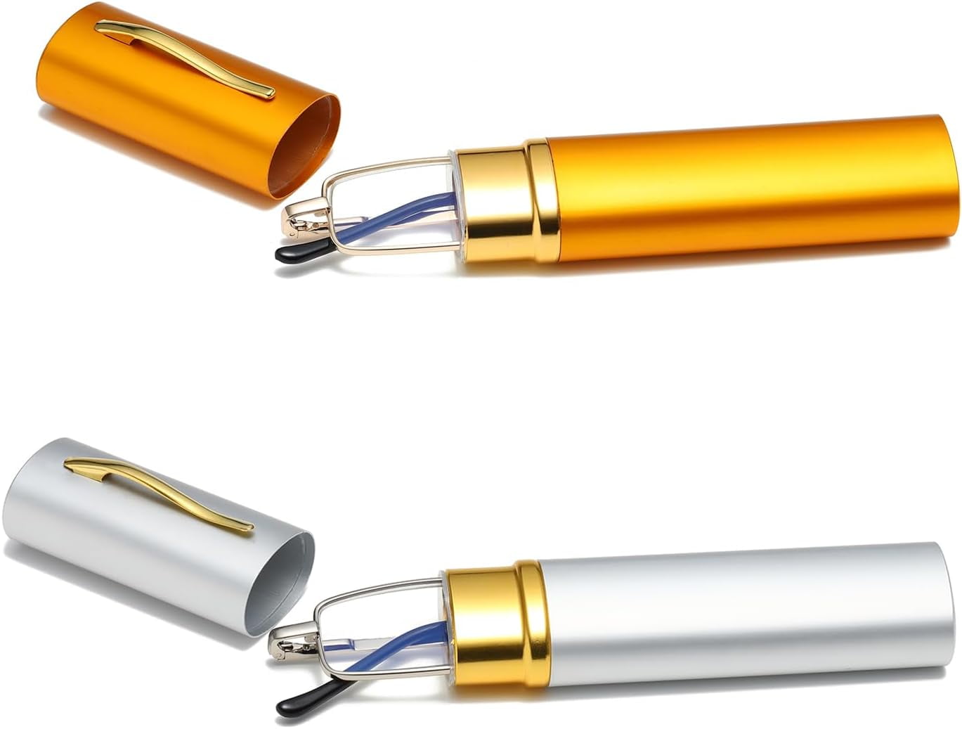 3 Pairs Slim Pen Reading Glasses Small Tube Reader Spring Hinged