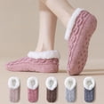 thumbnail image 1 of 3 Pairs Slipper Socks for Women Non Slip Soft Sole Fuzzy sherpa lining, gripper dots, flexible bootie coverage and machine washable care for warm, comfortable indoor wear, 1 of 5