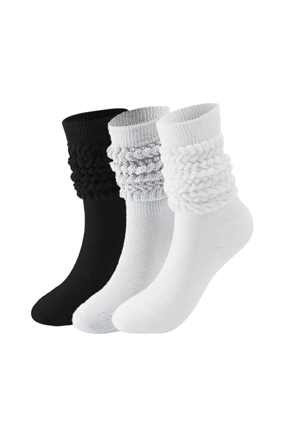 3 Pairs Slouch Boot Socks Thermal Warm Winter Thick Scrunch Cozy Crew Socks for Women