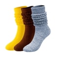 thumbnail image 1 of 3 Pairs Slouch Boot Socks Thermal Warm Winter Thick Scrunch Cozy Crew Socks for Women, 1 of 4