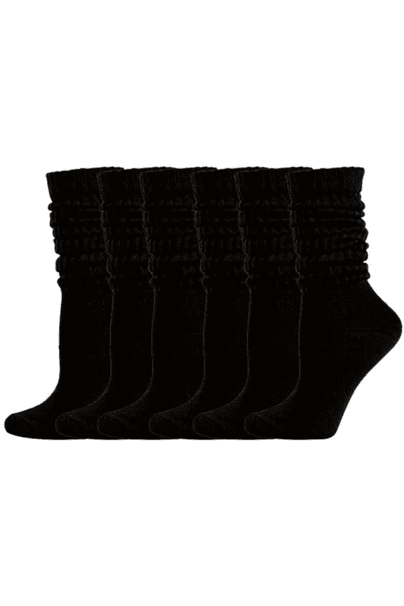 3 Pairs Slouch Socks Cotton Cushion Boot Socks Scrunch Socks Stacked Socks Leg Warmer for Women Size 5-8