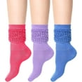 thumbnail image 1 of 3 Pairs Slouch Socks Scrunch Socks Cotton Knit Boot Socks Soft Long Socks Winter Stacked Socks for Women, 1 of 7