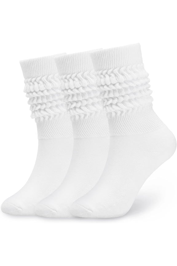 3 Pairs Slouch Socks for Women Size 9-11 Soft Extra Long Scrunch Knee High Boot Socks