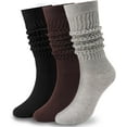 thumbnail image 1 of 3 Pairs Slouch Socks for Women Size 9-11 Soft Extra Long Scrunch Knee High Boot Socks, 1 of 7