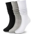 thumbnail image 1 of Only Available at LEMORE 3 Pairs Slouch Socks for Women Size 9-11 Soft Extra Long Scrunch Knee High Boot Socks, 1 of 7
