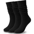 thumbnail image 1 of 3 Pairs Slouch Socks for Women Size 9-11 Soft Extra Long Scrunch Knee High Boot Socks, 1 of 7
