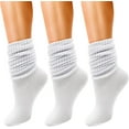 thumbnail image 1 of 3 Pairs Slouch Socks for Women, Soft Extra Long Scrunch Knee High Sock, 1 of 5