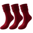 thumbnail image 1 of 3 Pairs Slouch Socks for Women, Soft Extra Long Scrunch Knee High Socks, Bulk Pack, 1 of 6