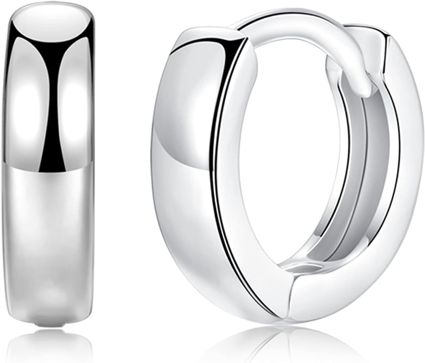 3 Pairs Small Hoop Earrings for Women Men, Sterling Silver Post Sleeper