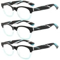 thumbnail image 1 of 3 Pairs Small Square Reading Glasses Spring Hinges Readers, 1 of 3