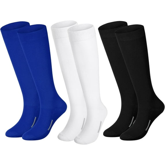 3 Pairs Soccer Socks Bulk Baseball Sock Youth High Long Tube Softball Football Team Boys Girls Adults Sport Sock
