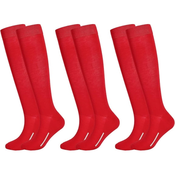 3 Pairs Soccer Socks Bulk Baseball Sock Youth High Long Tube Softball Football Team Boys Girls Adults Sport Sock