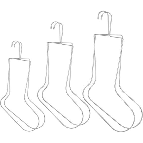 3 Pairs Sock Blockers for Knitting & Crochet Small Medium Large Stainless Steel Sock Drying Hangers for Kids and Adults, Shaping Displaying Drying Socks
