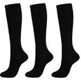 thumbnail image 1 of 3 Pairs Sock Compression Socks Knee High Support Stockings for Men Women, 1 of 10