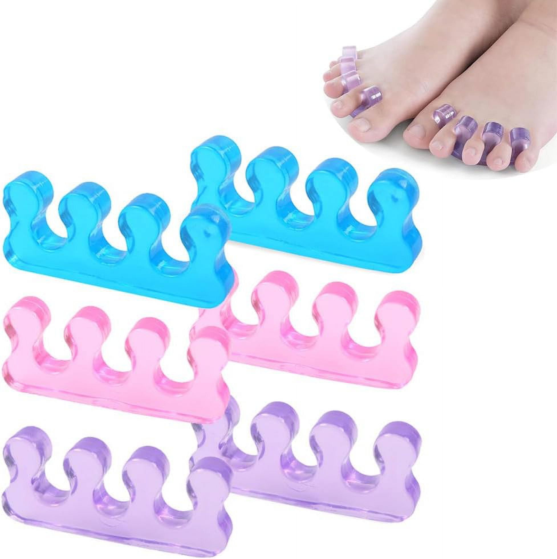 3 Pairs Soft Gel Toe Separators,Toe Spacers,Toe Stretchers Separators