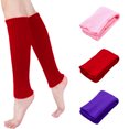thumbnail image 1 of 3 Pairs Solid Colored Leg Warmers, Knitted Legwarmers Socks, Cute Ankle Warmers for Women girls 80s Accessories Winter Skating Outfit Ballet Dance Party (Red, pink, purple), 1 of 7