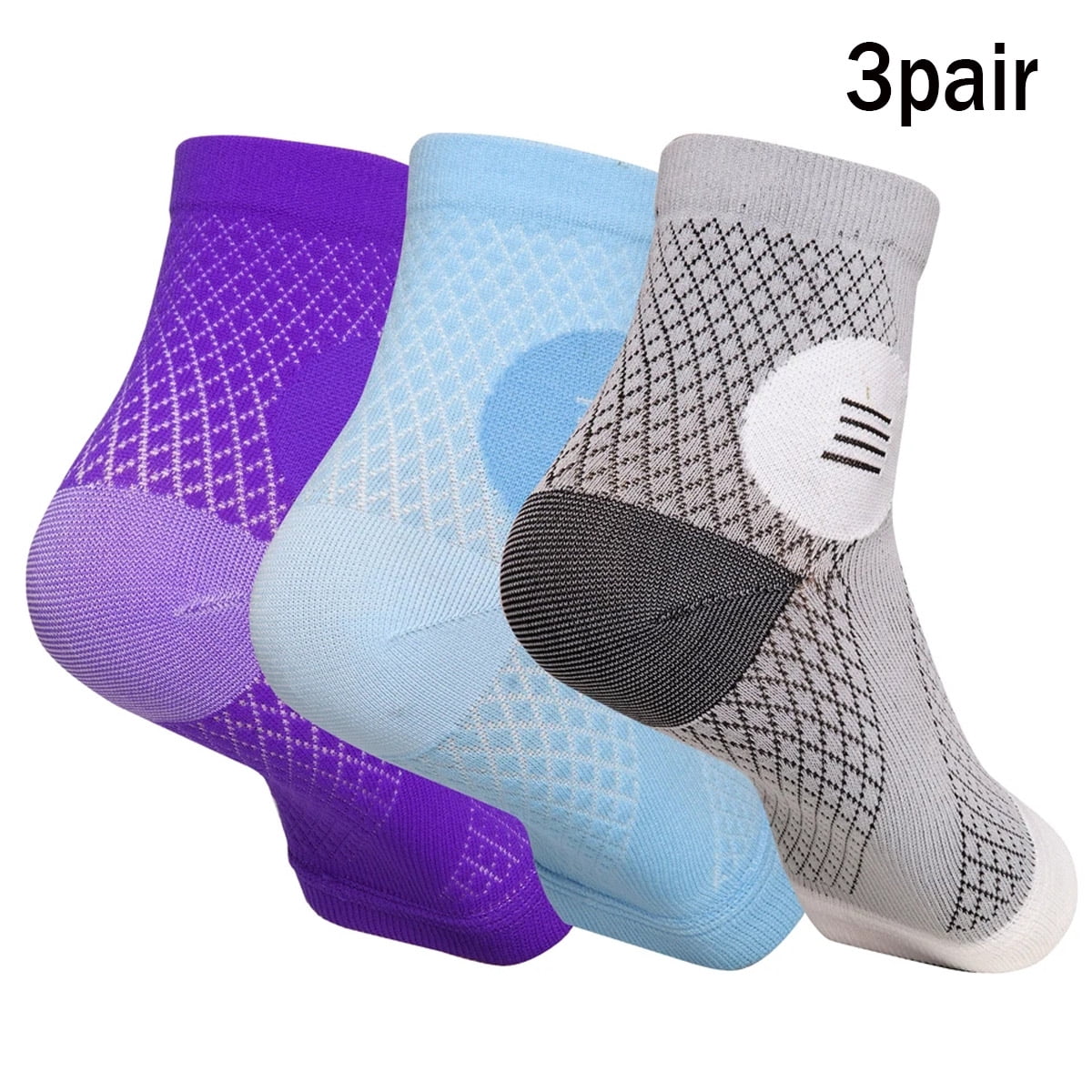 3 Pairs Soothe Socks Plantar Fasciitis Neuropathy Pain Ankle Brace