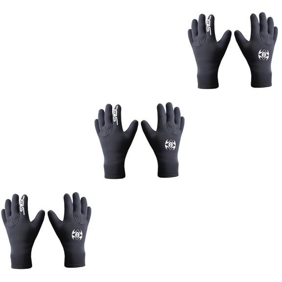 3 Pairs Spearfishing Gear Surf Gloves Thermal Hand Snorkel Equipment Neoprene Wetsuit