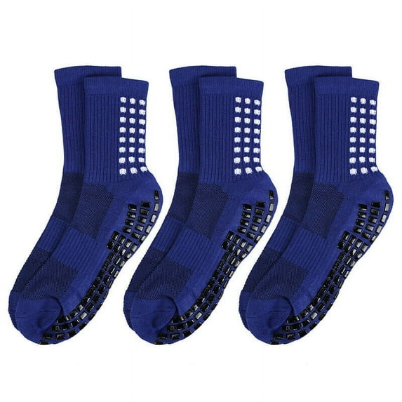 3 Pairs Sport Socks Anti Slip W/Grip Soccer Boy Football Basketball Sock Premium