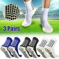 thumbnail image 1 of 3 Pairs Sport Socks Anti Slip W/Grip Soccer Men Football Basketball Sock Premium, 1 of 10