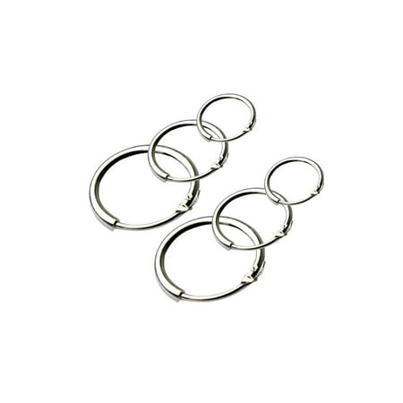 3 Pairs Stainless Steel Earrings Set Earrings 8mm 10mm 12mm Round Small Sleeper Hoops Earrings for Girls Boys at Different Ages