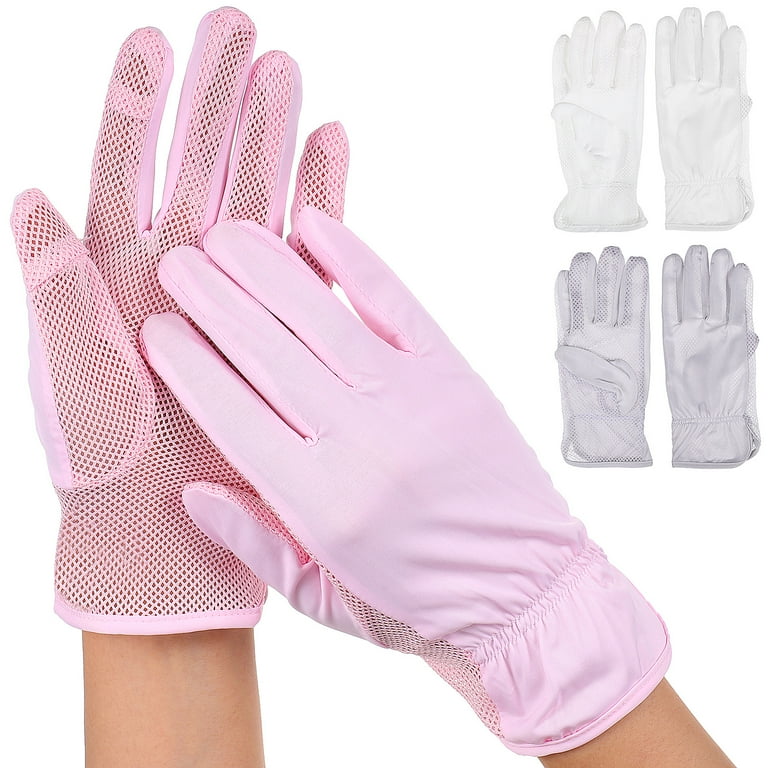 3 Pairs Sun Protection Gloves Women Summer Silky Cooling Driving