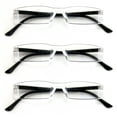 thumbnail image 1 of 3 Pairs Super Lightweight Slim Sleek Rectangular Reading Glasses - Spring Hinge Modern Reader +1.50, 1 of 3