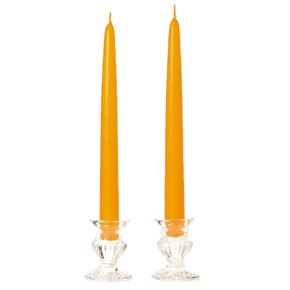 3 Pairs Taper Candles Unscented 10 Inch Mango Tapers .88 in. diameter x 10 in. tall